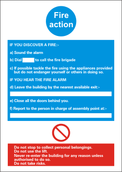 Fire Action Sign