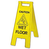 slippery floor sign