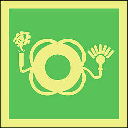 lifebuoy with light smoke symbol 