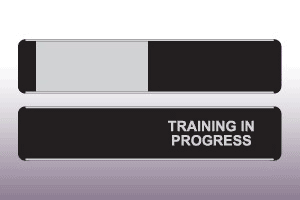Training in progress sliding door sign Training in progress / blank