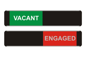 Engaged sliding door sign Vacant / Engaged