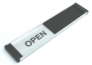 Open closed sliding door sign Open / Closed