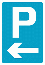 DOT No 2501 Parking arrow left Official Department of Transport Category: Direction to Parking Places / Official schedule number: 7 VI