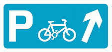 DOT No 2603 Cycle parking arrow up Official Department of Transport Category: Direction for Cyclists / Official schedule number: 7 VII