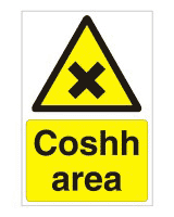 Coshh area sign Coshh area