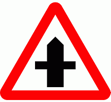 DOT No 504.1   Crossroads Ahead Official Department of Transport Category: Warning Signs / Official schedule number: 1