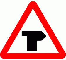 DOT No 505.1   T junction Ahead 2 Official Department of Transport Category: Warning Signs / Official schedule number: 1