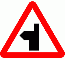 DOT No 506.1   Side road Ahead 2 Official Department of Transport Category: Warning Signs / Official schedule number: 1