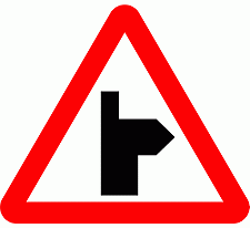DOT No 506.1   Side road Ahead 3 Official Department of Transport Category: Warning Signs / Official schedule number: 1