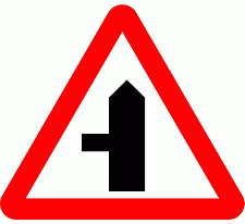 DOT No 506.1   Side road Ahead Official Department of Transport Category: Warning Signs / Official schedule number: 1