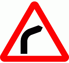 DOT No 512   Right Bend ahead Official Department of Transport Category: Warning Signs / Official schedule number: 1
