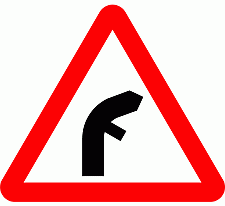 DOT No 512.2   right junction on inside of bend ahead Official Department of Transport Category: Warning Signs / Official schedule number: 1