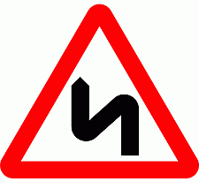 DOT No 513   Double bend first to left Official Department of Transport Category: Warning Signs / Official schedule number: 1