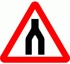 DOT No 520   Dual Carriageway ends ahead Official Department of Transport Category: Warning Signs / Official schedule number: 1