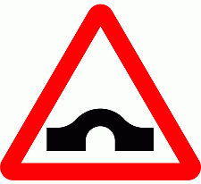DOT No 528  Hump back bridge Official Department of Transport Category: Warning Signs / Official schedule number: 1
