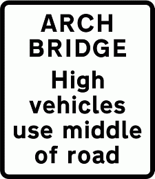 DOT NO 531.2 Arch bridge Official Department of Transport Category: Warning Signs / Official schedule number: 1