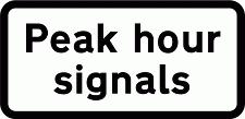 DOT NO 543.1 Peak hour Official Department of Transport Category: Warning Signs / Official schedule number: 1