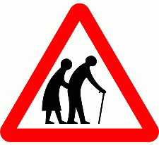 DOT No 544.2  Elderly People Official Department of Transport Category: Warning Signs / Official schedule number: 1