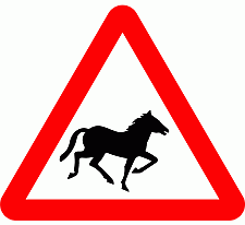 DOT No 550  Beware of Wild horses Official Department of Transport Category: Warning Signs / Official schedule number: 1