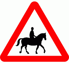 DOT No 550.1  Beware of Accompanied Horses Official Department of Transport Category: Warning Signs / Official schedule number: 1