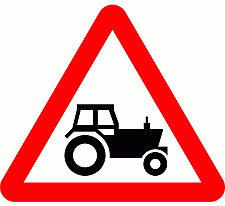DOT No 553.1 Beware of Agricultural Vehicles Official Department of Transport Category: Warning Signs / Official schedule number: 1