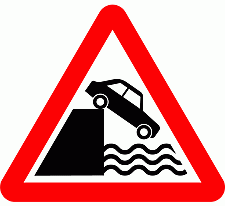 DOT No 555  Quayside Ahead Official Department of Transport Category: Warning Signs / Official schedule number: 1