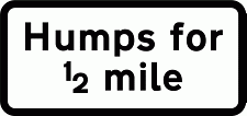 DOT NO 557.2 Humps Official Department of Transport Category: Warning Signs / Official schedule number: 1