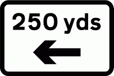 DOT NO 573 X yds with arrow Official Department of Transport Category: Warning Signs / Official schedule number: 1