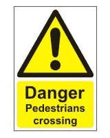 Danger Pesestrians Crossing sign Danger Pesestrians Crossing
