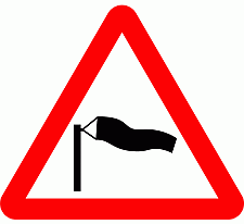 DOT No 581 Side winds Official Department of Transport Category: Warning Signs / Official schedule number: 1