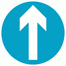 DOT No 606 Ahead only Official Department of Transport Category: Regulatory Signs / Official schedule number: 2