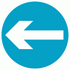 DOT No 606 Turn left Official Department of Transport Category: Regulatory Signs / Official schedule number: 2
