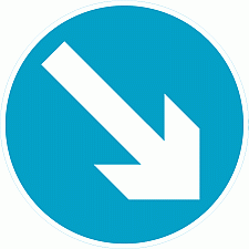 DOT No 610 Keep right Official Department of Transport Category: Regulatory Signs / Official schedule number: 2