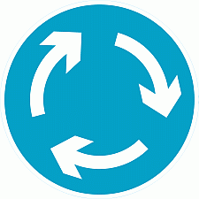 DOT No 611.1 Mini Roundabout Official Department of Transport Category: Regulatory Signs / Official schedule number: 2