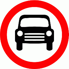 DOT No 619.1 All motor vehicles except solo motor cycles prohibited Official Department of Transport Category: Regulatory Signs / Official schedule number: 2