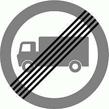 DOT No 622.2  End of goods vehicle prohibition Official Department of Transport Category: Regulatory Signs / Official schedule number: 2