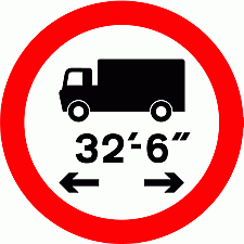 DOT No 629.1 Length limit Official Department of Transport Category: Regulatory Signs / Official schedule number: 2