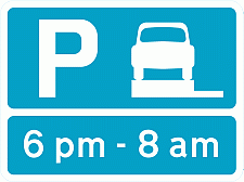 DOT No 667.1 parking on verge permitted at certain times Official Department of Transport Category: Regulatory Signs / Official schedule number: 2