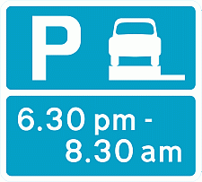 DOT No 667.1  parking on verge permitted 2 at certain times Official Department of Transport Category: Regulatory Signs / Official schedule number: 2