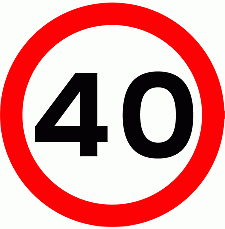 DOT No 670 Maximum Speed 40mph Official Department of Transport Category: Regulatory Signs / Official schedule number: 2
