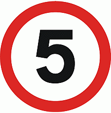 DOT No 670 Maximum Speed 5mph Official Department of Transport Category: Regulatory Signs / Official schedule number: 2