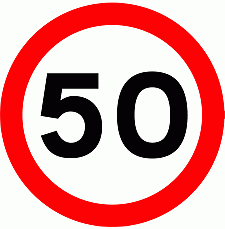 DOT No 670  Maximum Speed 50mph Official Department of Transport Category: Regulatory Signs / Official schedule number: 2