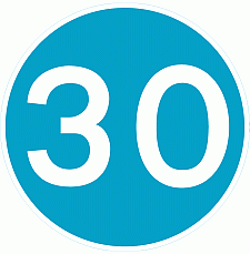 DOT No 672 Minimum Speed 30mph Official Department of Transport Category: Regulatory Signs / Official schedule number: 2