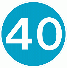 DOT No 672 Minimum Speed 40mph Official Department of Transport Category: Regulatory Signs / Official schedule number: 2