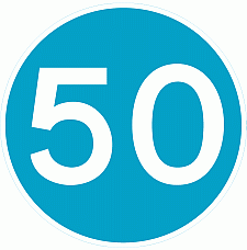 DOT No 672 Minimum Speed 50mph Official Department of Transport Category: Regulatory Signs / Official schedule number: 2