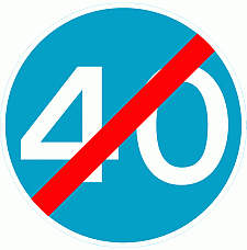 DOT No 673 Minimum Speed 40mph ends Official Department of Transport Category: Regulatory Signs / Official schedule number: 2
