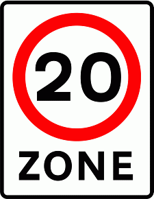 DOT NO 674 20mph zone 3 Official Department of Transport Category: Regulatory Signs / Official schedule number: 2