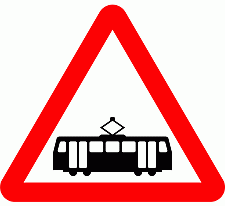 DOT No 772 Tramcars Crossing Ahead Official Department of Transport Category: Level Crossing Signs / Official schedule number: 3
