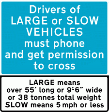 DOT NO 784 Large vehicles Official Department of Transport Category: Level Crossing Signs / Official schedule number: 3