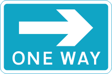 DOT No 810 Pedestrian One way right Official Department of Transport Category: Misc Informatory Signs / Official schedule number: 4
